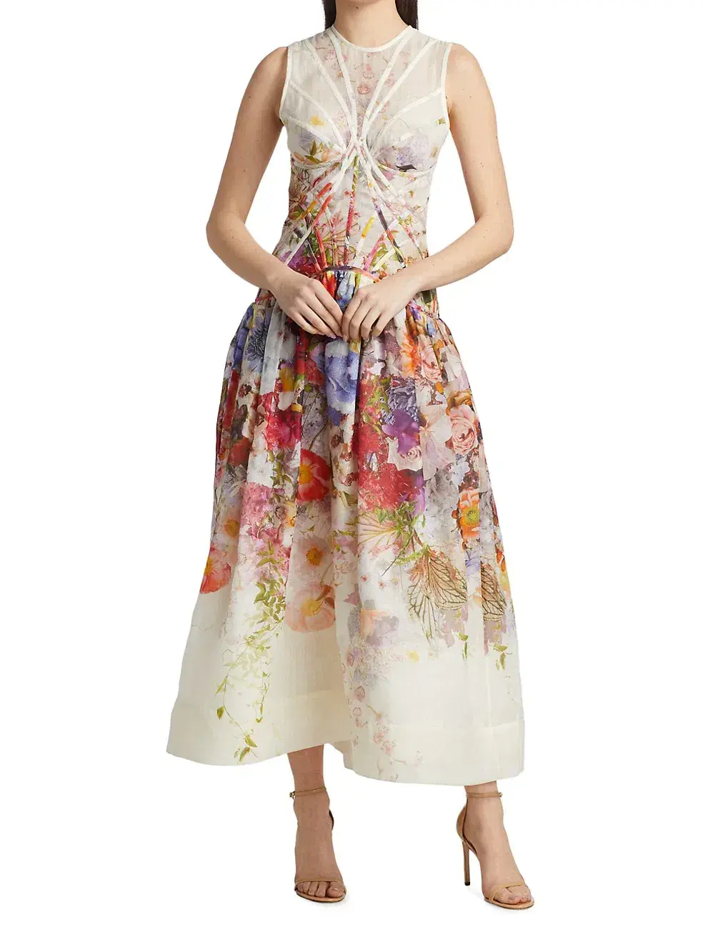 Zimmermann Prima Panelled Midi Dress Print Size 2 - Image 2