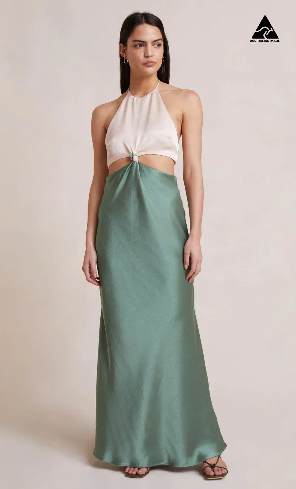 Bec & Bridge Carrie Halter Maxi Dress Multi Green Size AU 8 - Image 6