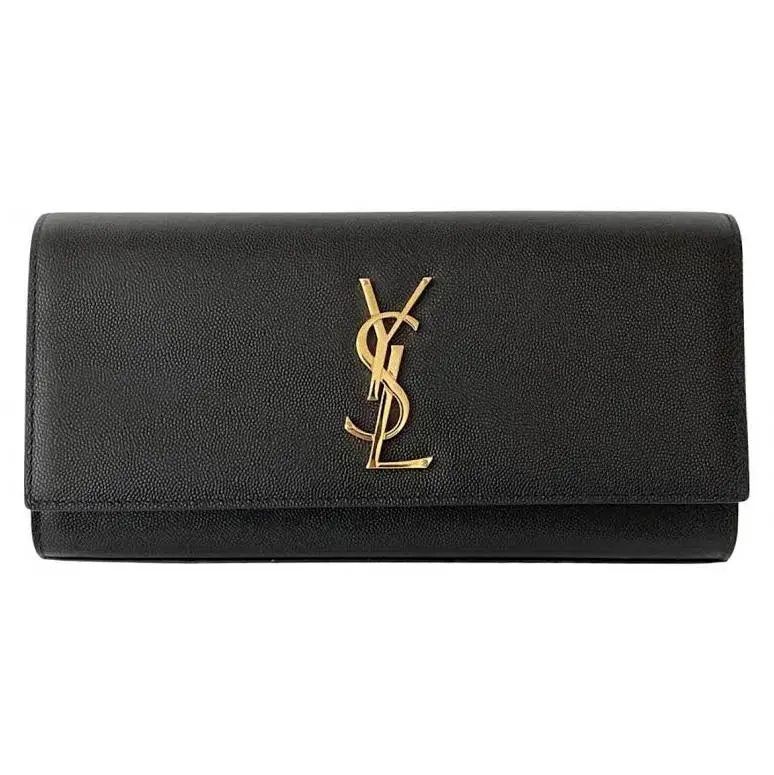 Saint Laurent Kate Leather Clutch Black - Image 2