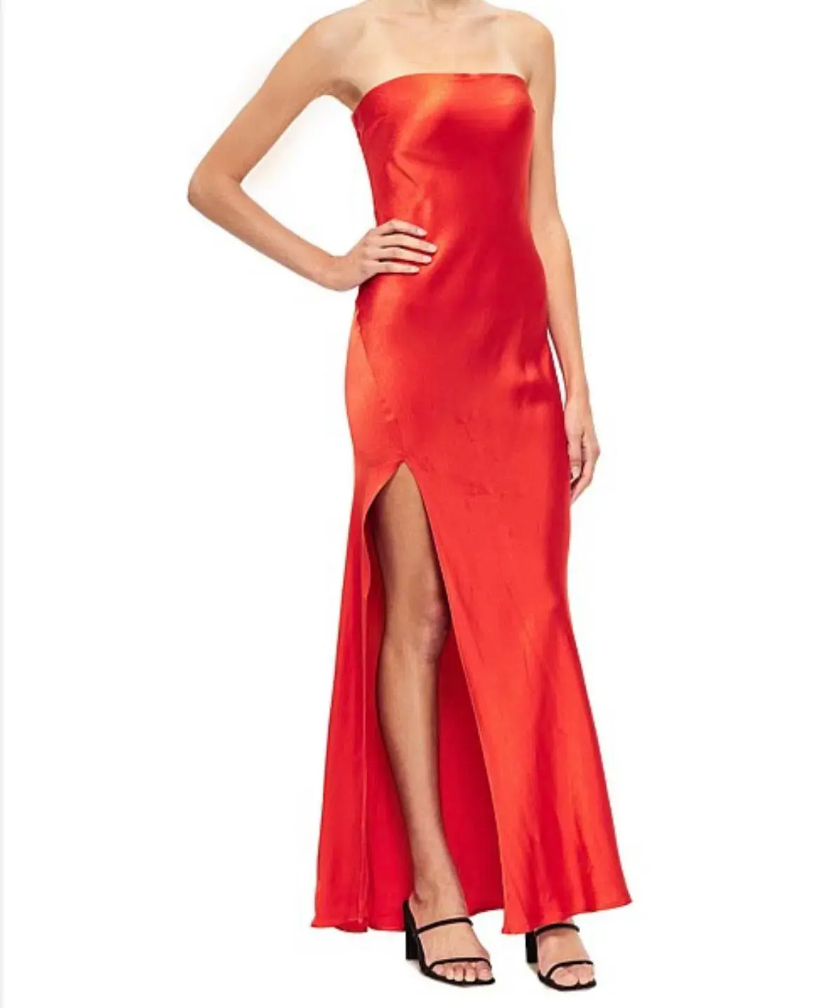 Bec & Bridge Lila Strapless Maxi Dress Blood Orange Size 6  - Image 2