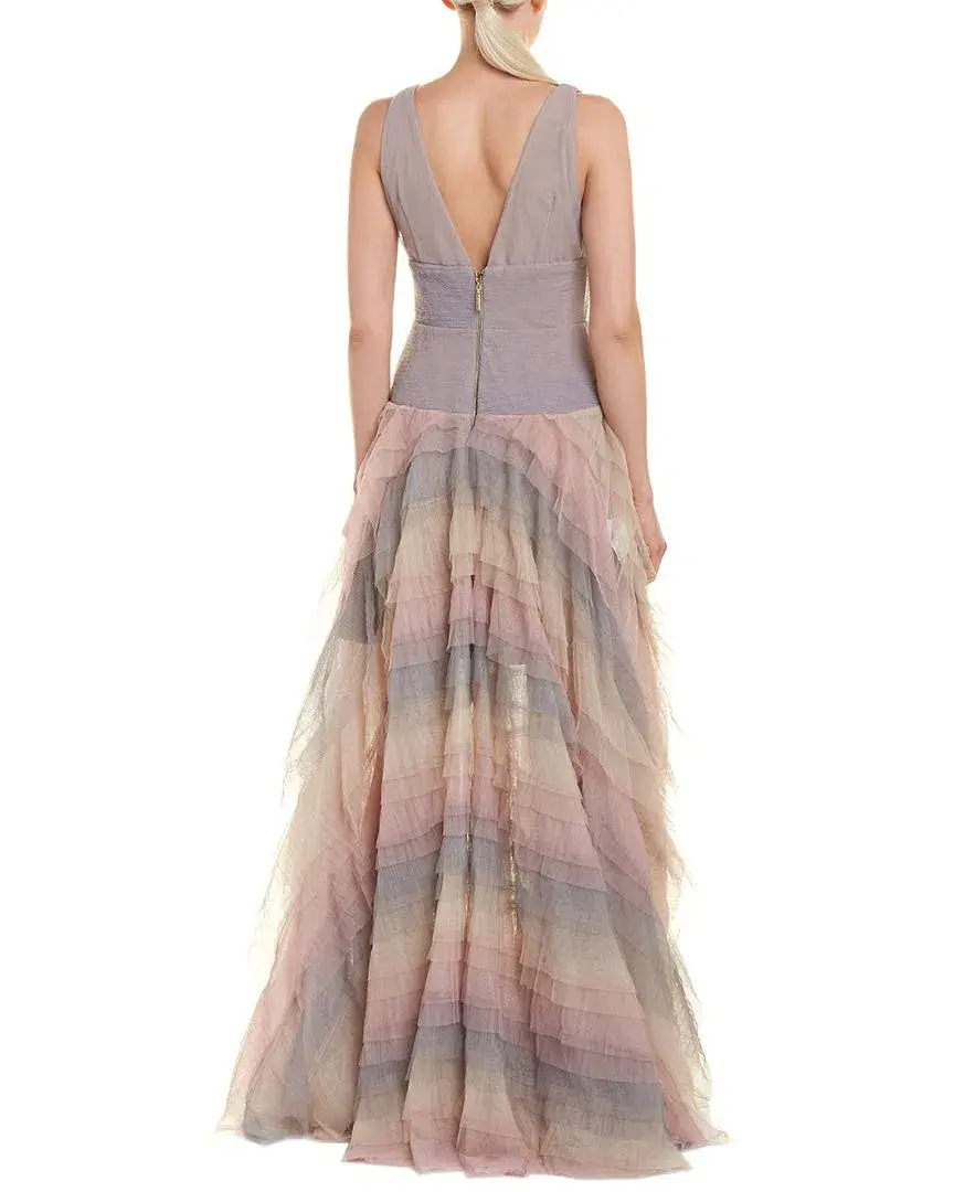 Bronx and Banco Amelia Ruffle Dress Multi Size 6 for rent on The Volte - main image