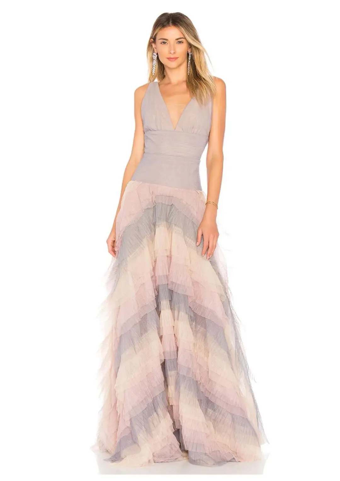 Bronx and Banco Amelia Ruffle Dress Multi Size 6 for rent on The Volte - main image