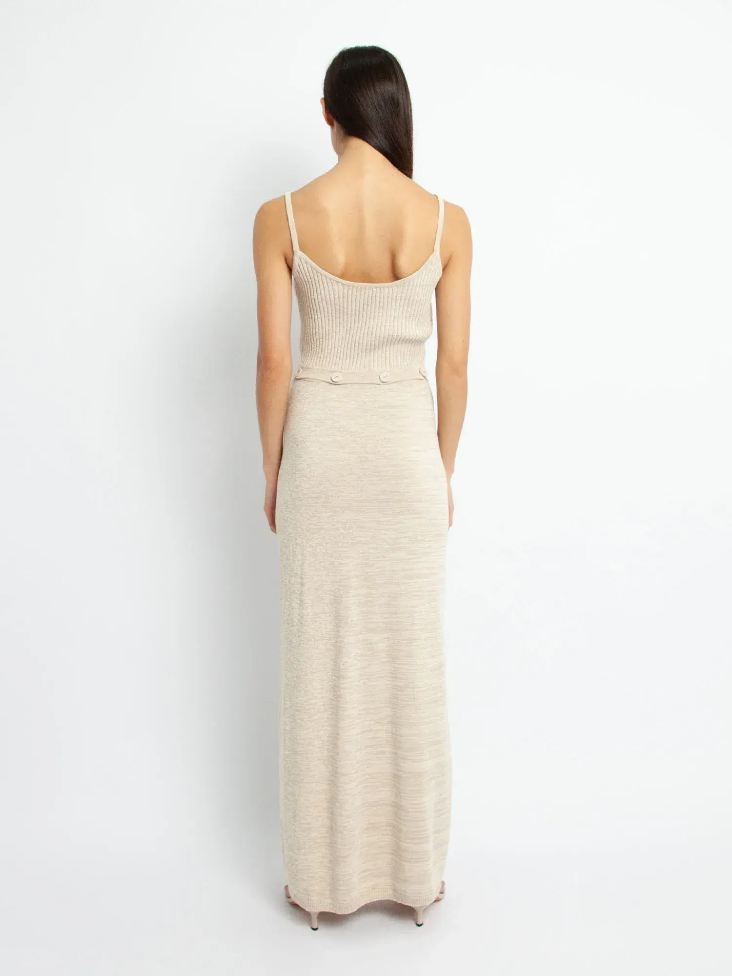 Christopher Esber Ruched Disconnect Cami Dress Beige Size 4 - Image 2