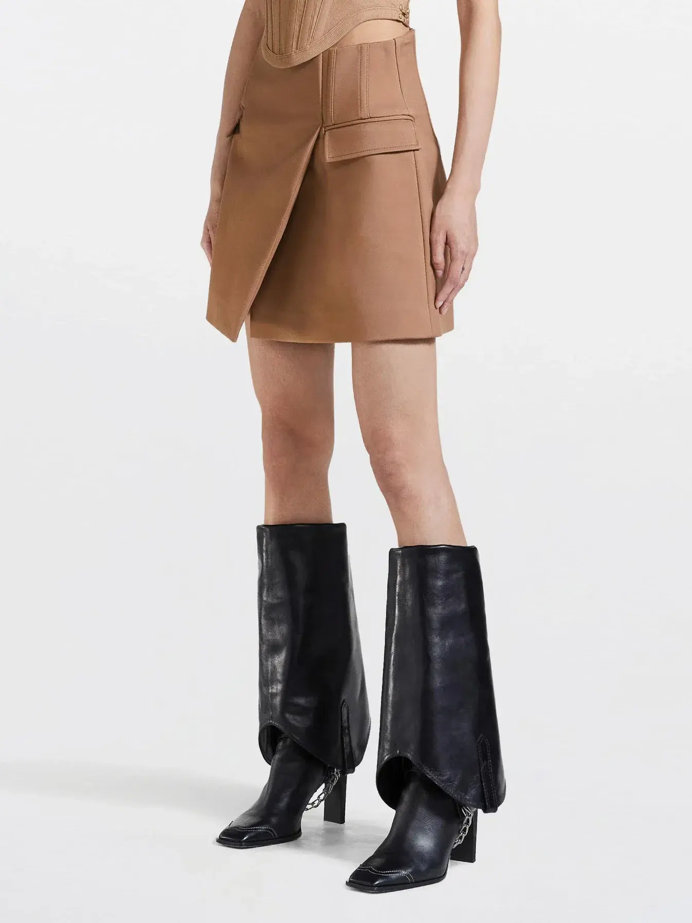 Dion Lee Frame Mini Skirt Brown Size 4 - Image 2