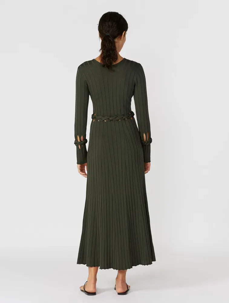 Dion Lee Braid Long Sleeve Dress Green Size 8 - Image 2
