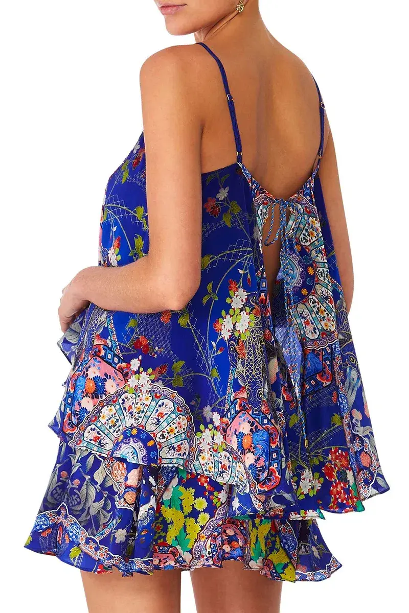 Camilla Saturn Sister Flared Playsuit With Overlay Print Size 12 - Image 3