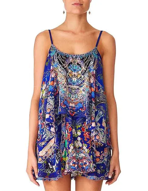 Camilla Saturn Sister Flared Playsuit With Overlay Print Size 12 - Image 2