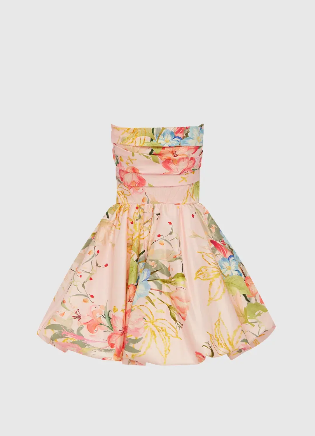 Leo Lin - Katy Bustier Mini Dress in Opulent Print in Blush Size 12 for rent on The Volte - main image