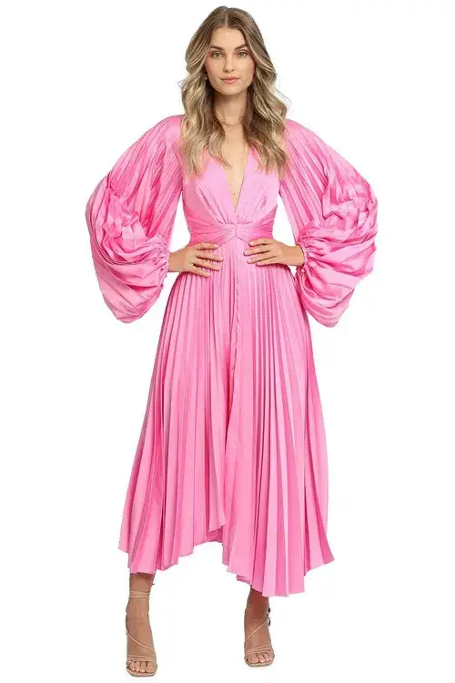 Acler - Palms Dress Pink - Size AU 12 - Image 1