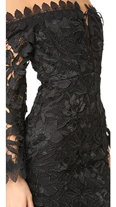 Nicholas Botanical Lace Cocktail Dress Black Size 6 - Image 3