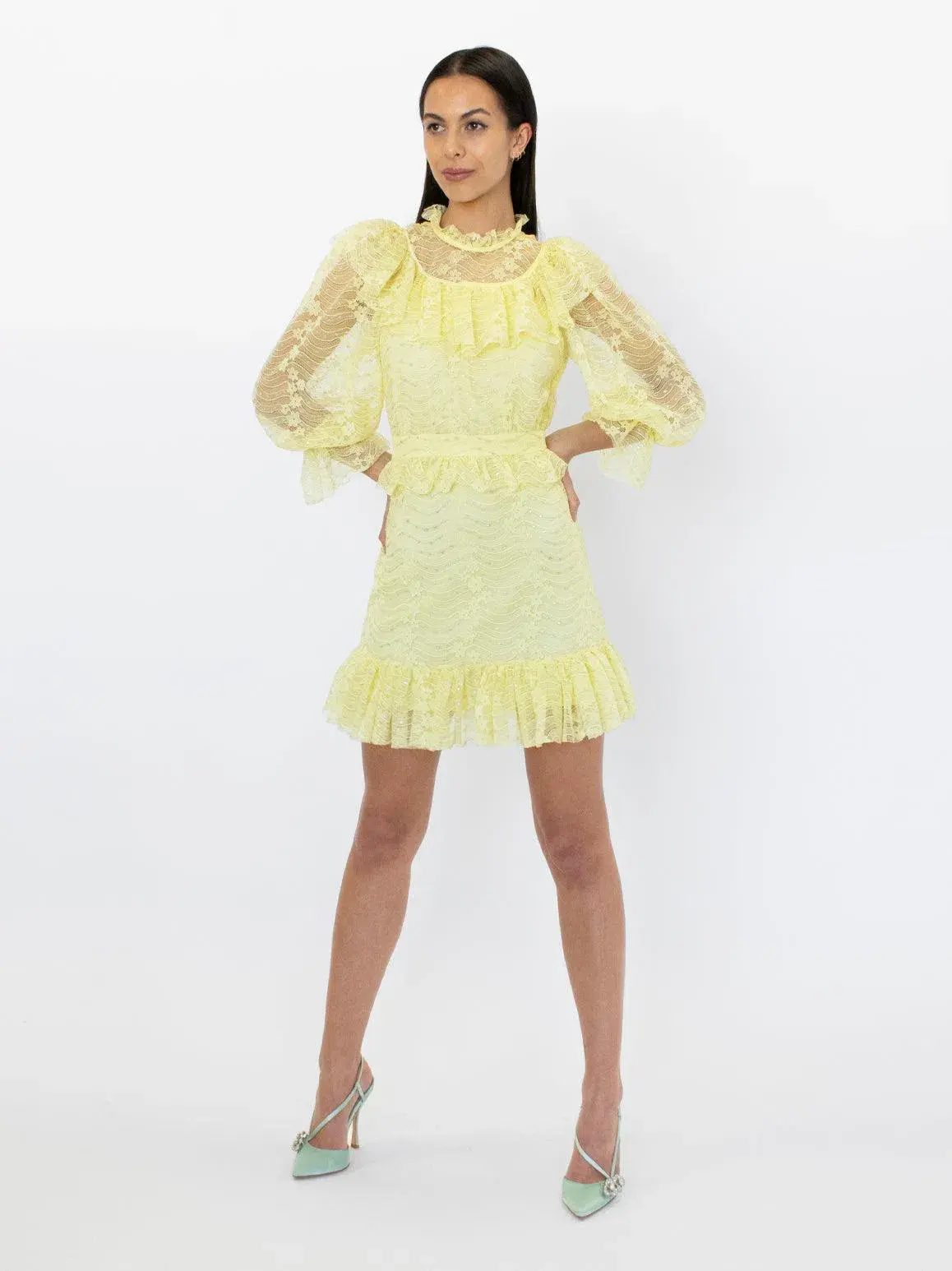 Alice McCall Love My Way Mini Dress Lemon Yellow Size 6 - Image 1