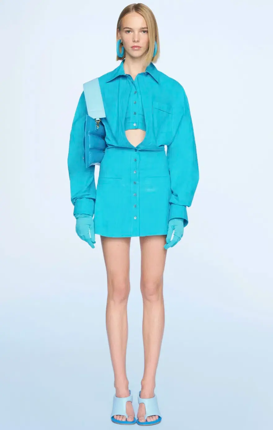 Jacquemus La robe Baunhilha Mini Dress Blue Size 36 / AU 6 for rent on The Volte - main image