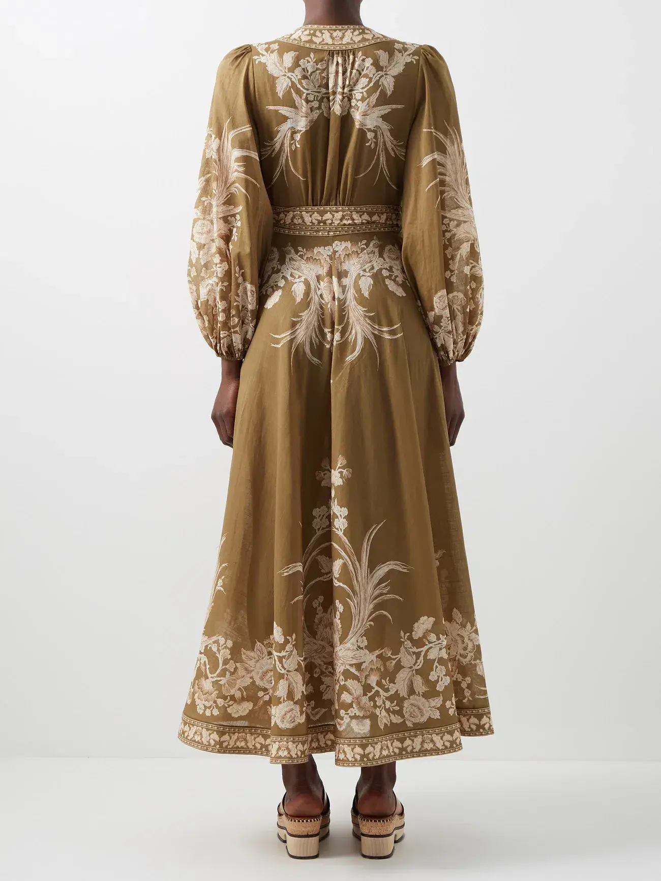 Zimmermann Anneke Avian print Cotton Voile Wrap Dress Brown Size 12  - Image 2