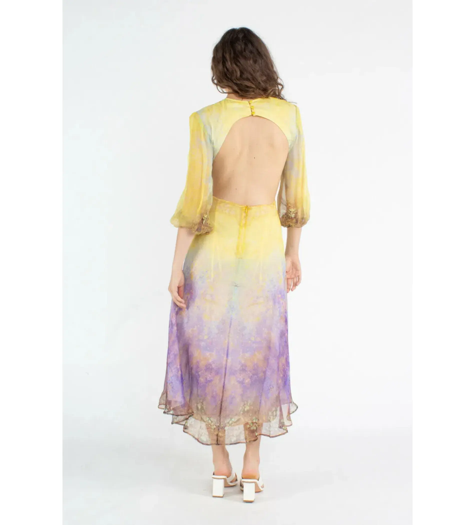 Leo Lin Salvation Silk Chiffon Dress Print Size 10 - Image 3