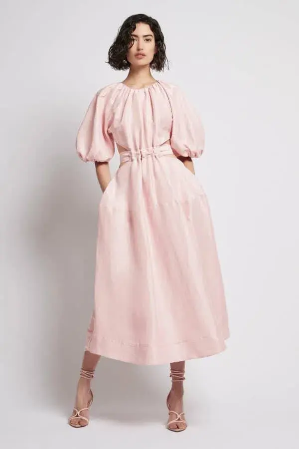 Aje Mimosa Cut Out Midi Dress Pink Size 4 - Image 1
