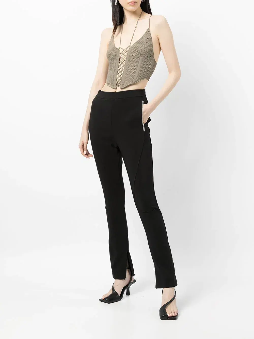 Dion Lee Khaki Crochet Tie Corset Khaki Size 8  - Image 1