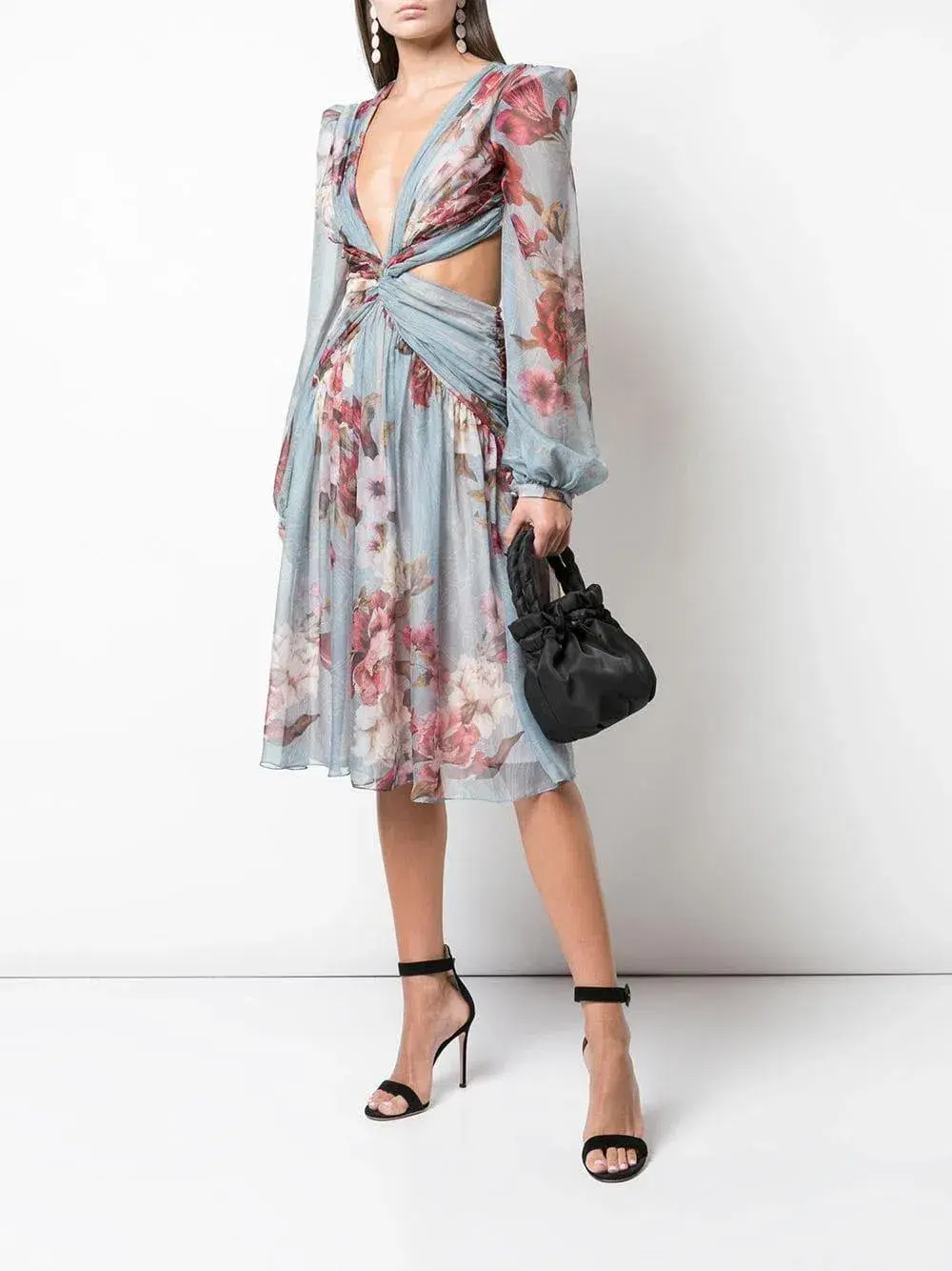PatBO Peony Print Cutout Midi Dress Print Size 6  - Image 5