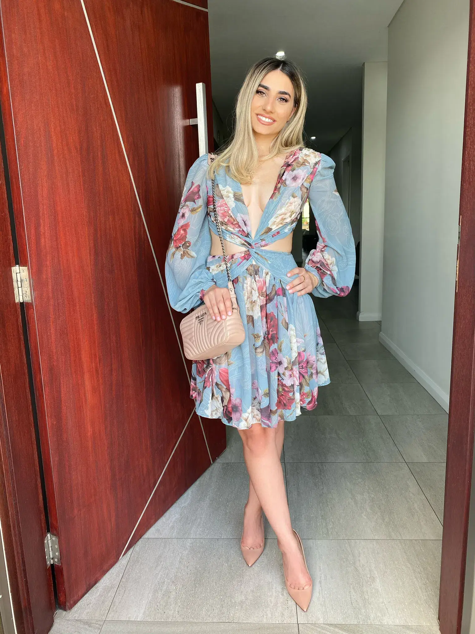 PatBO Peony Print Cutout Midi Dress Print Size 6  - Image 3