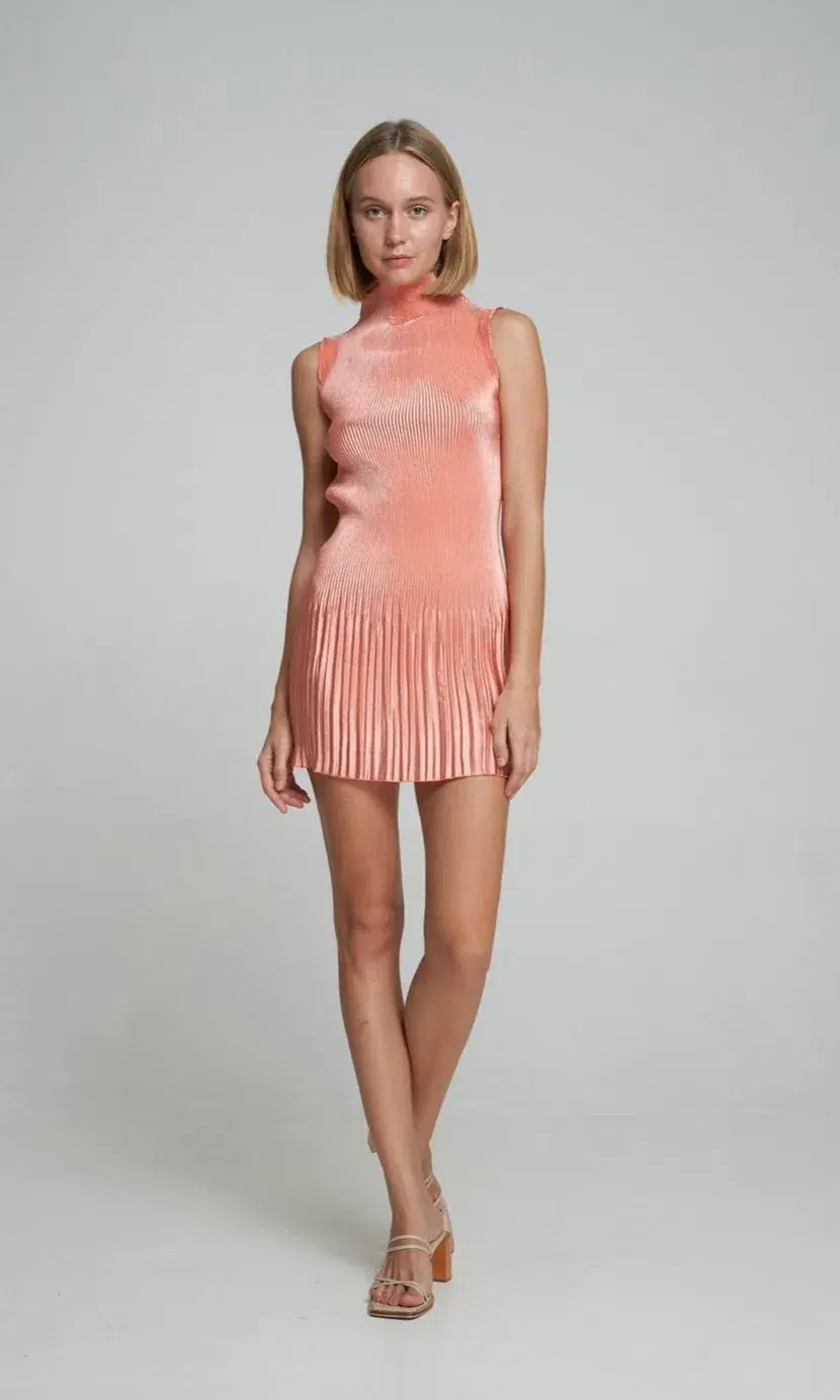 L’Idée Soiree Gisele Mini Dress Spritz Peach Size 12 - Image 1