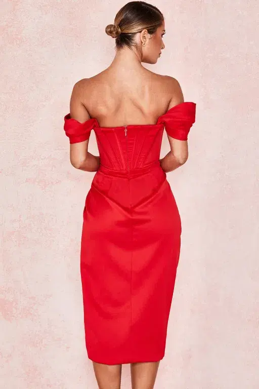 House of CB Loretta Midi Dress Red Size XS / Au 6 - Image 3