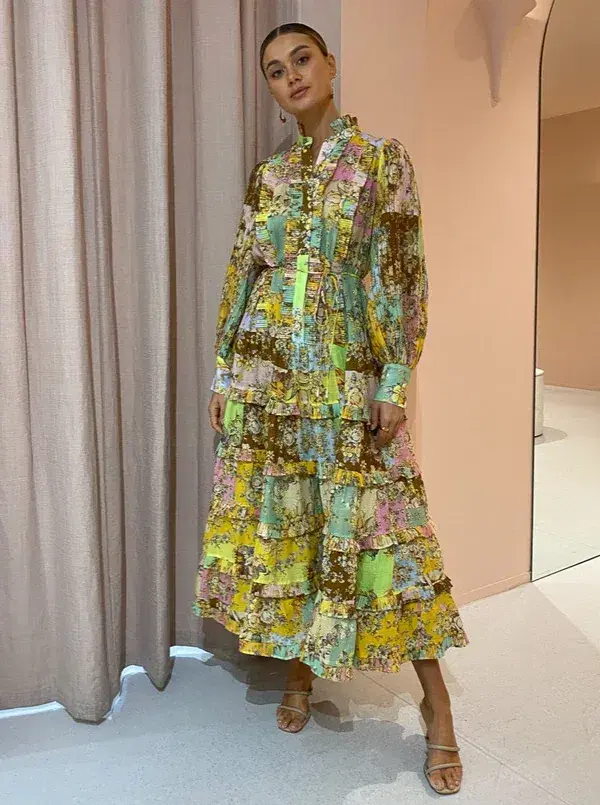 Alemais Matilde Pleat Shirt Dress Print (Size 12) - Image 2