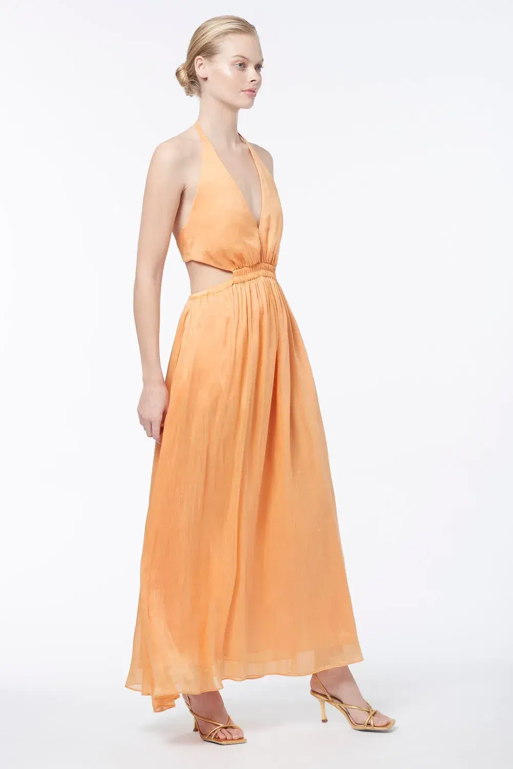 Manning Cartell Lyrical Colours Halter Maxi Dress Orange Size 8 - Image 4