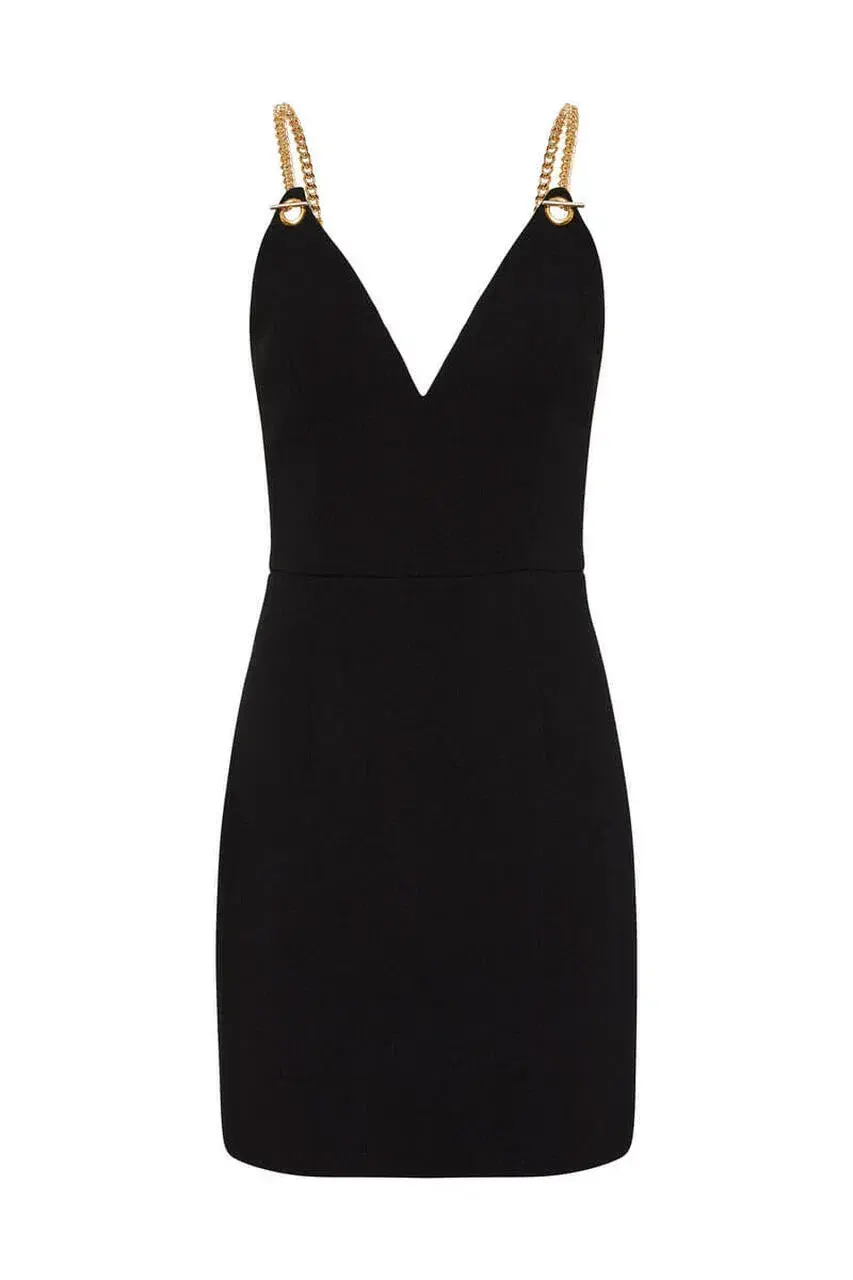 Rebecca Vallance Iman V Wire Mini Dress Black Size 8 - Image 3