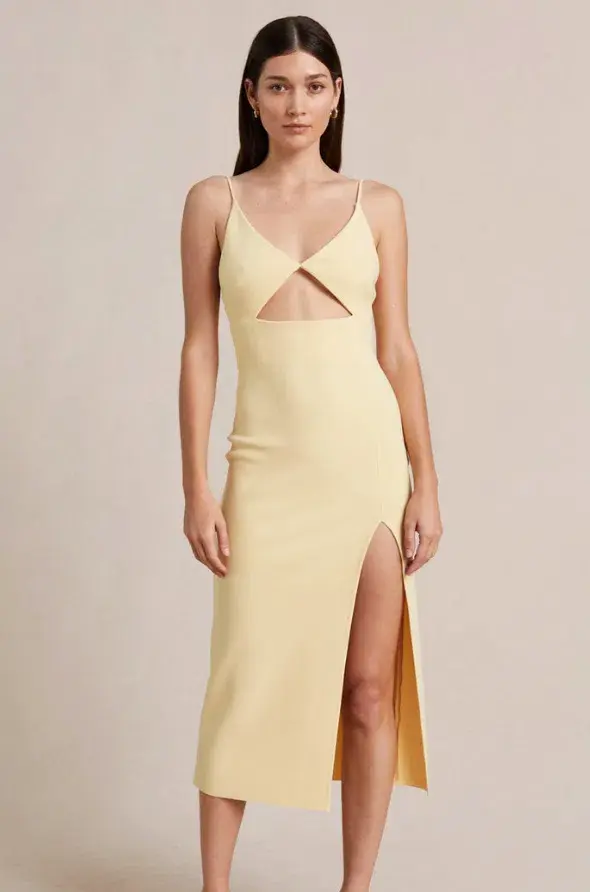 Bec & Bridge Josette Midi Dress Yellow Size 8 - Image 1