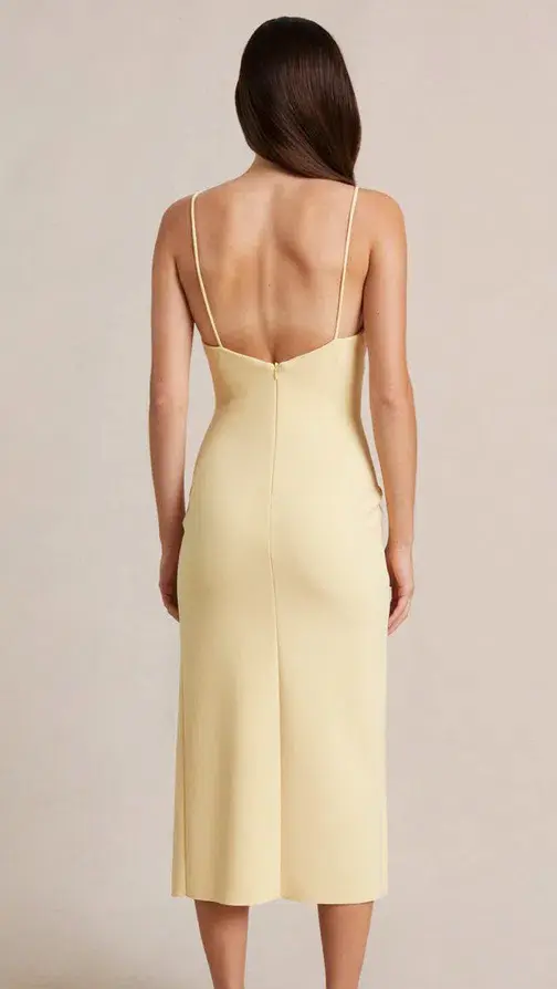 Bec & Bridge Josette Midi Dress Yellow Size 8 - Image 3