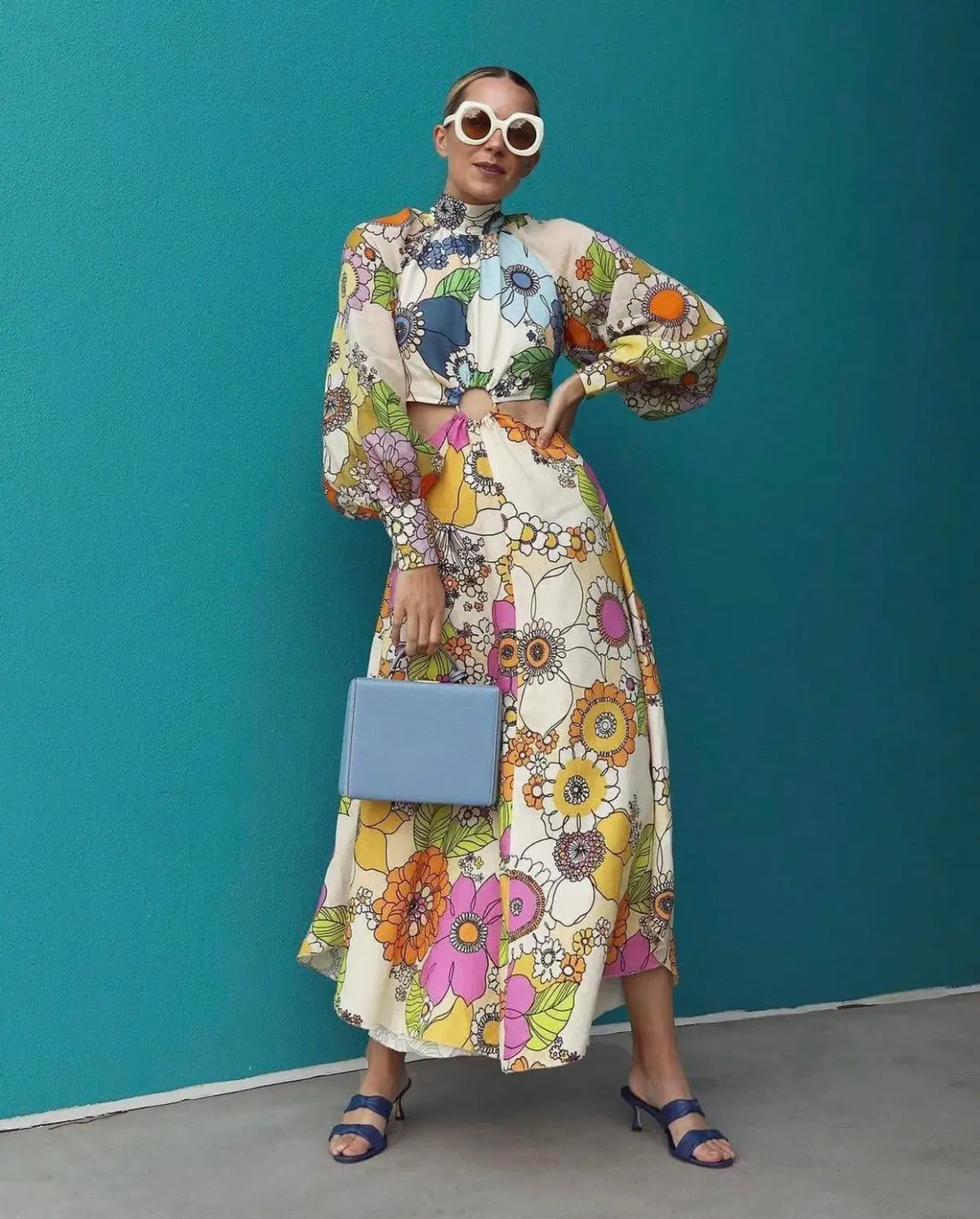 Alemais Farrah Cut Out Midi Dress Print Size 12  - Image 1
