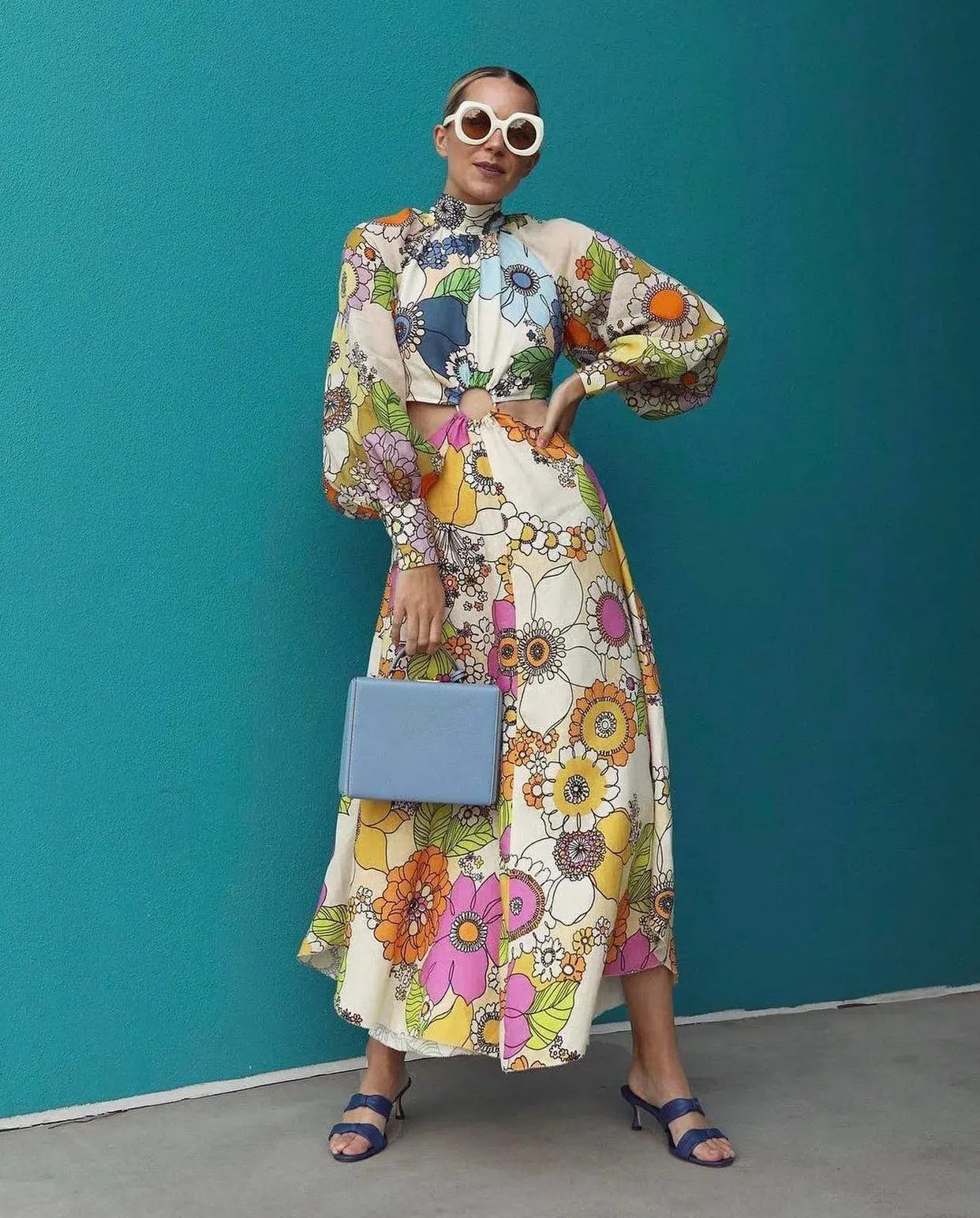 Alemais Farrah Cut Out Midi Dress Print Size 12  - Image 1