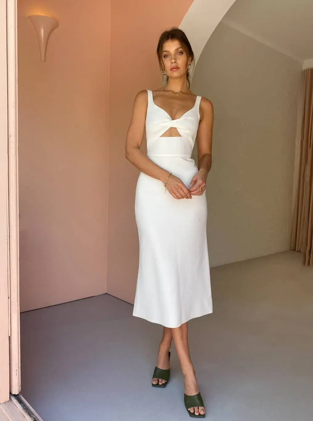 Bec & Bridge Pearl Midi Dress Ivory Size 10 - Image 1