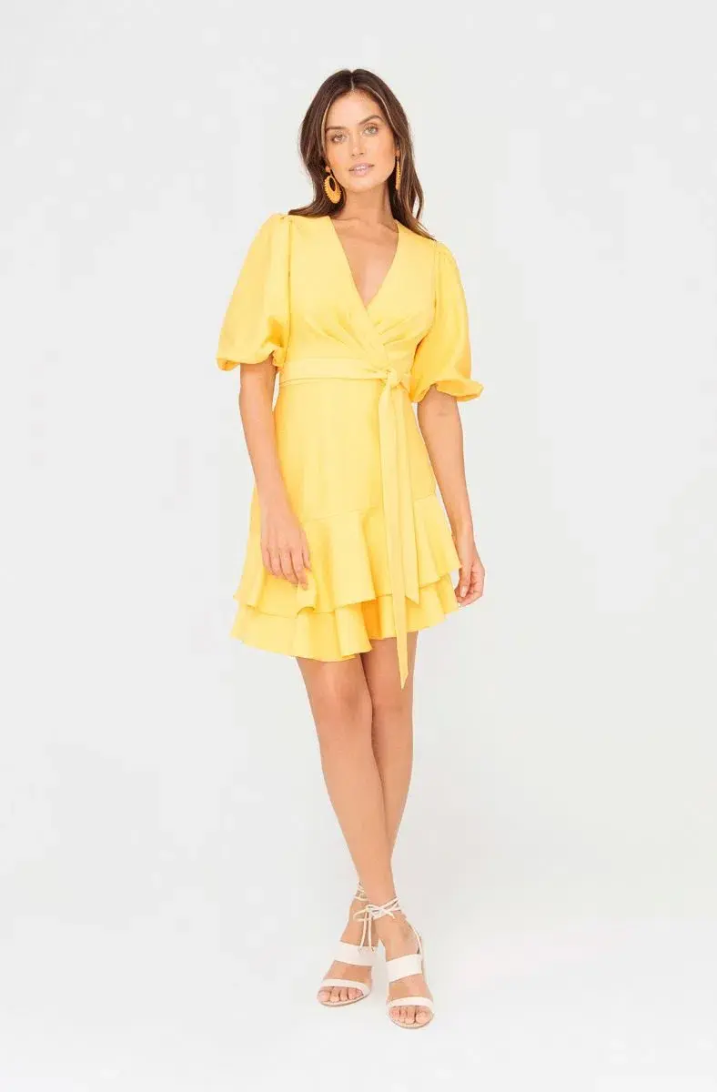 Sheike Bravado Mini Dress Yellow Size 10  for rent on The Volte - main image