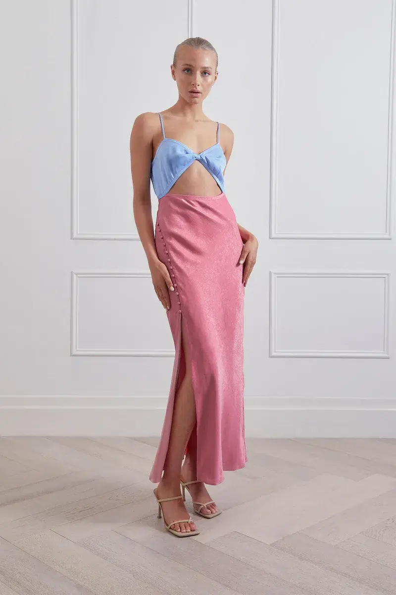 San Sloane Alona Midi Dress Pink Size 10  - Image 1