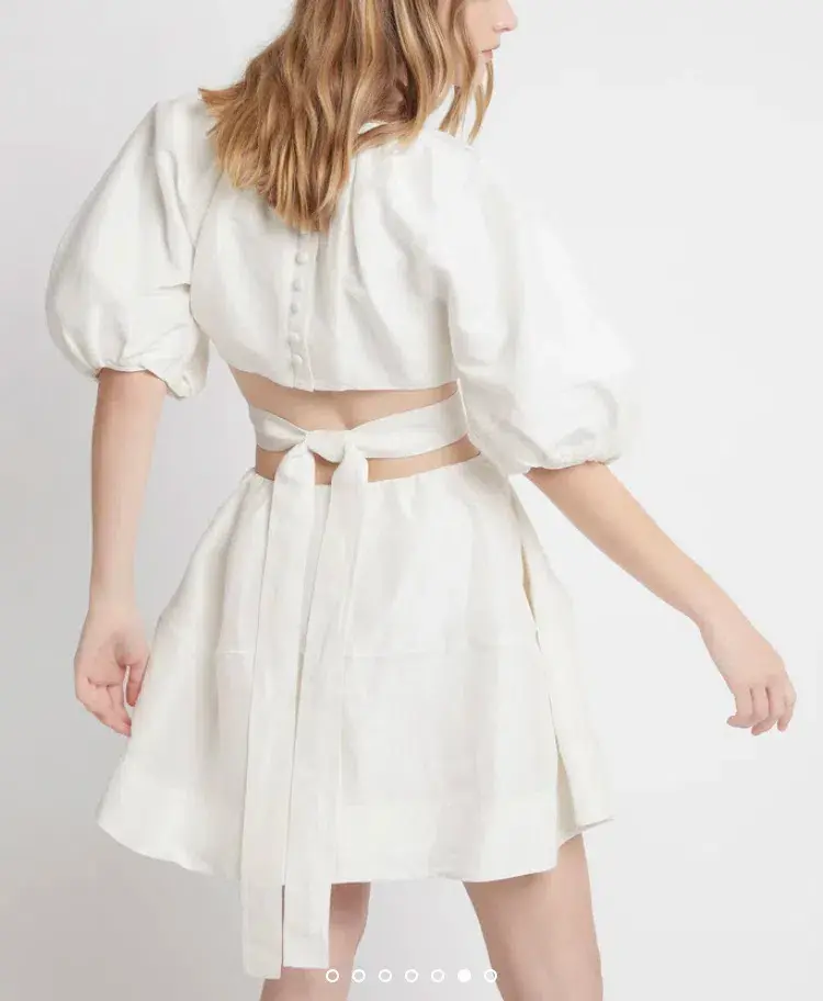 AJE Psychedelia Cut Out Mini Dress White Size 6 - Image 4