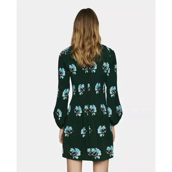 Maje Green Floral Dress Print Size 10  - Image 3