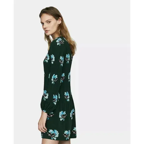 Maje Green Floral Dress Print Size 10  - Image 2