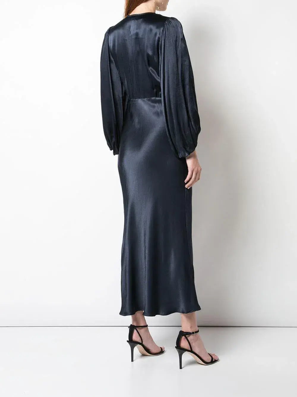 Shona Joy Morrison Longsleeve Bias Midi Dress Navy Size 10 - Image 2