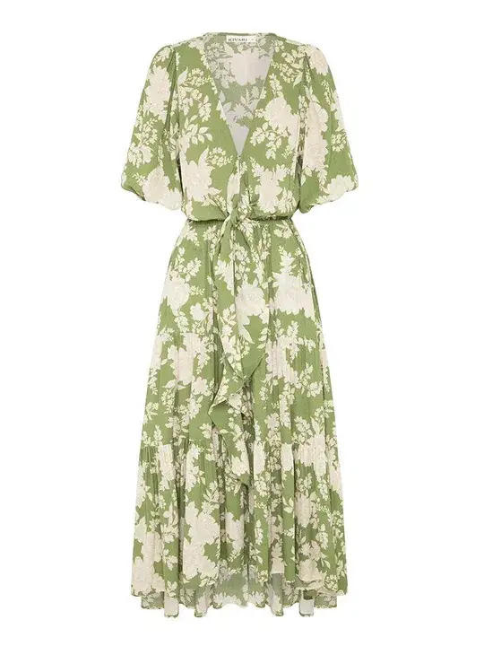 Kivari Yara Floral Maxi Dress Apple Size S - Image 2
