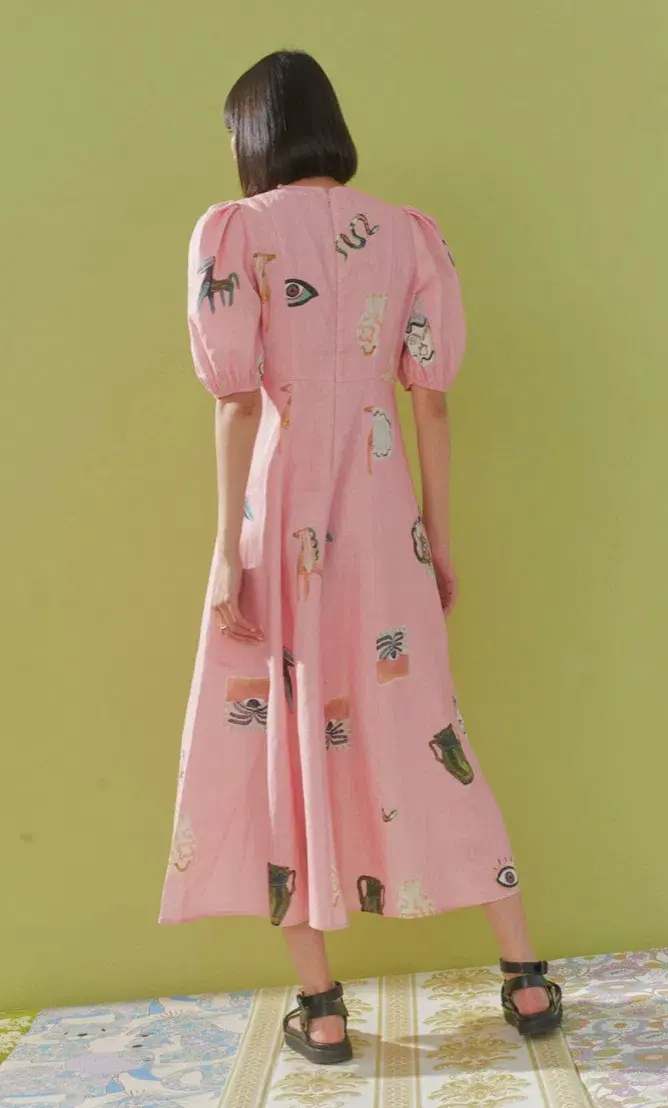 Alemais Cleo Midi Dress Pink Size 10 for rent on The Volte - main image
