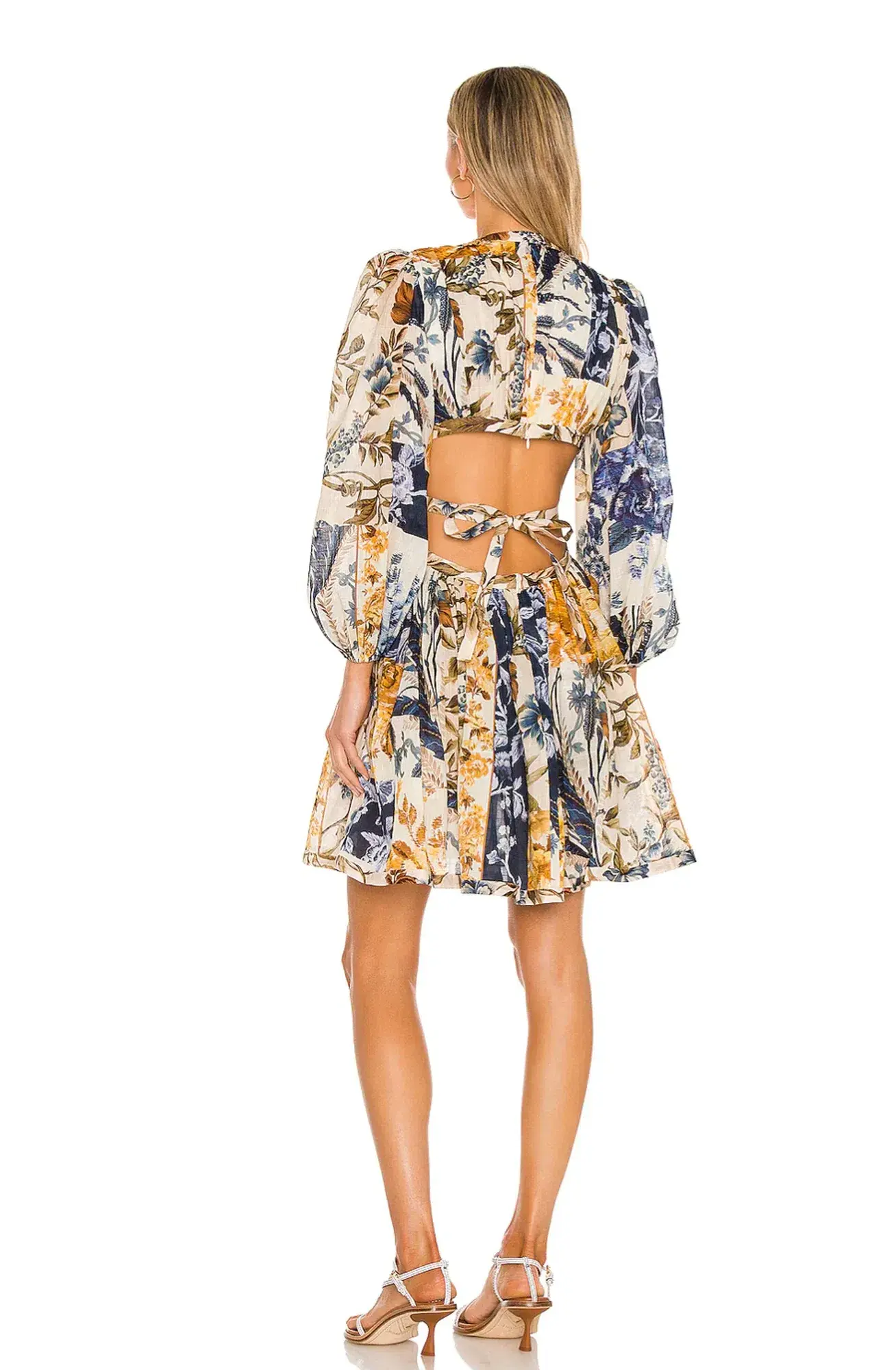 Zimmermann Aliane Cut Out Short Dress in Patchwork Floral Print Size 12 - Image 5