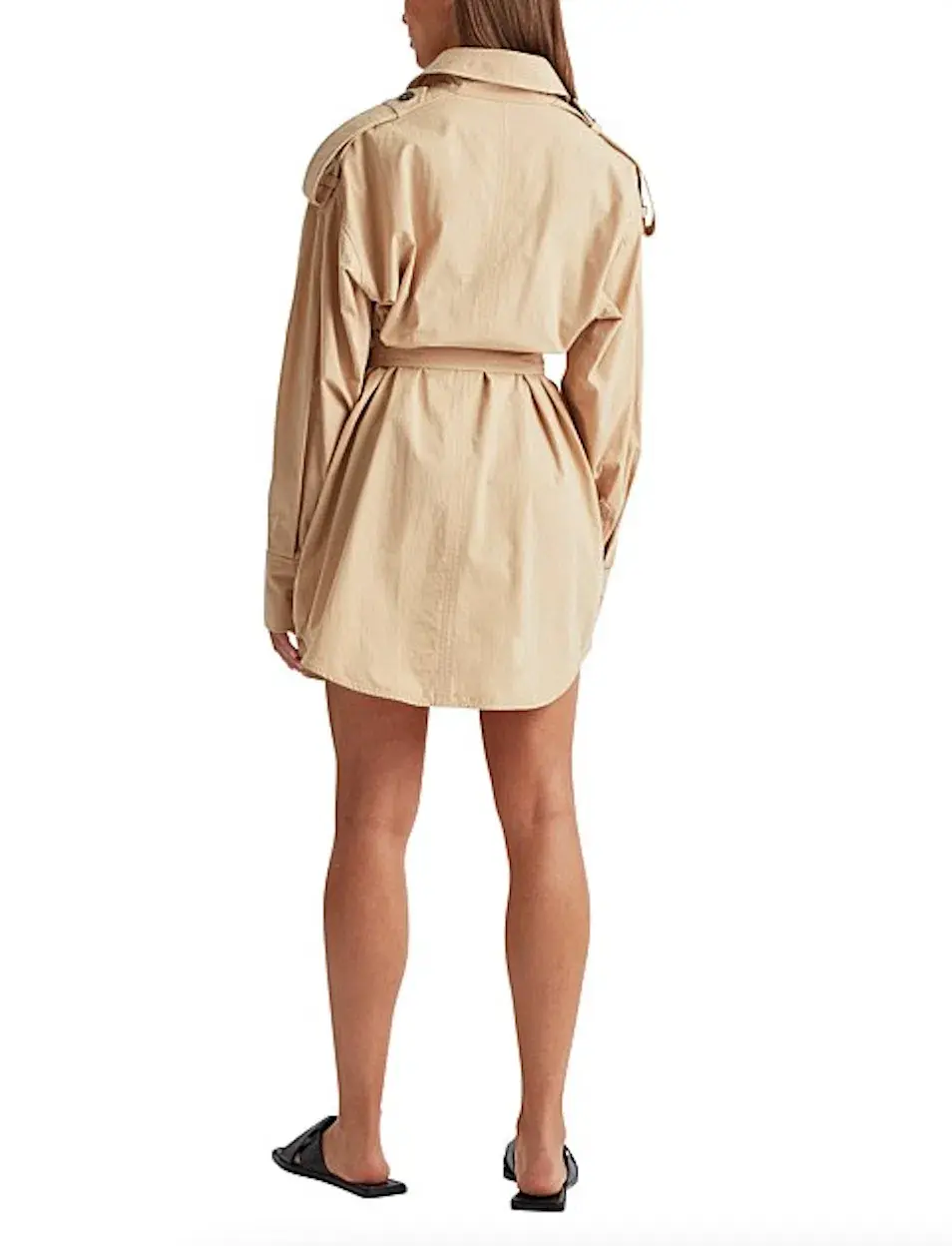Camilla and marc Frank Mini Shirt Dress Nude Size 6 - Image 3