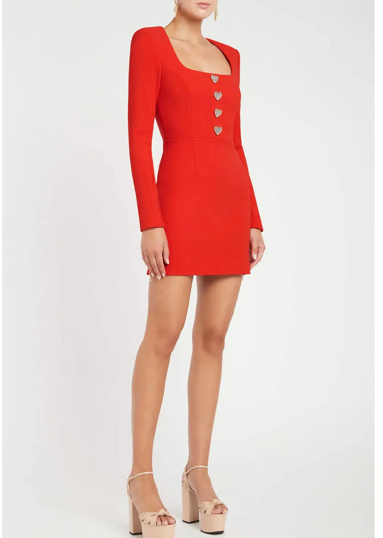 Rebecca Vallance Amanda Long Sleeve Mini Dress Red Size 6 - Image 2