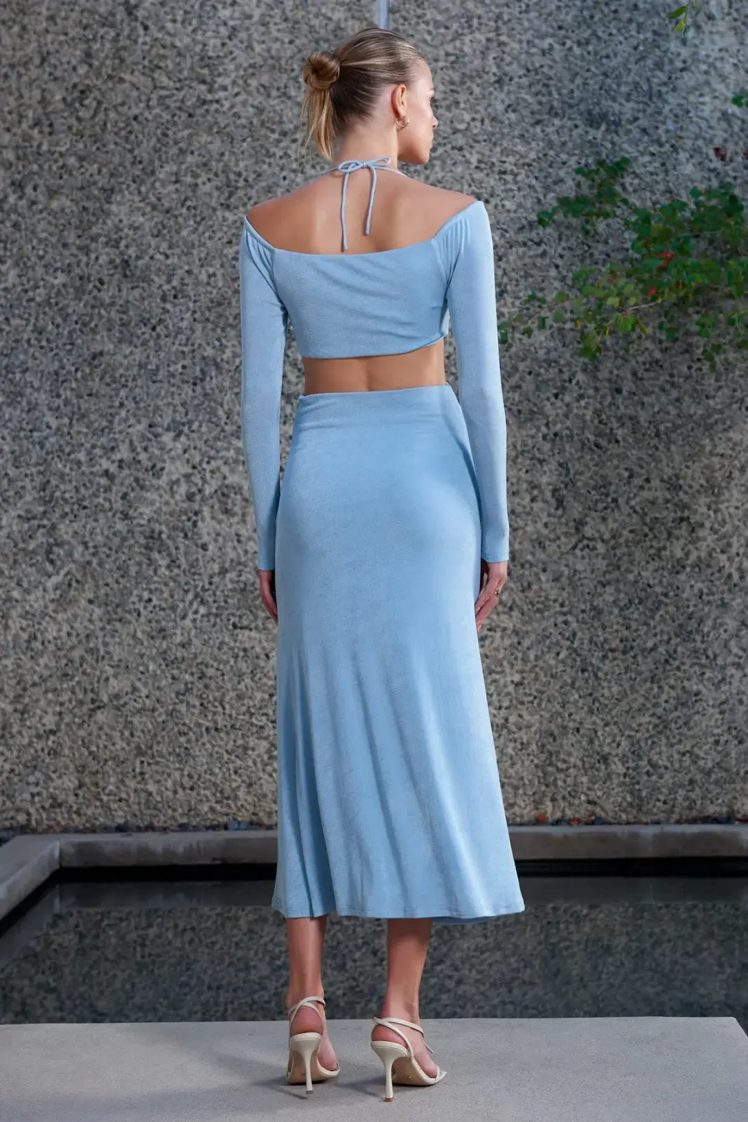 MISHA Straker Midi Dress Blue Size 6/XS  for rent on The Volte - main image