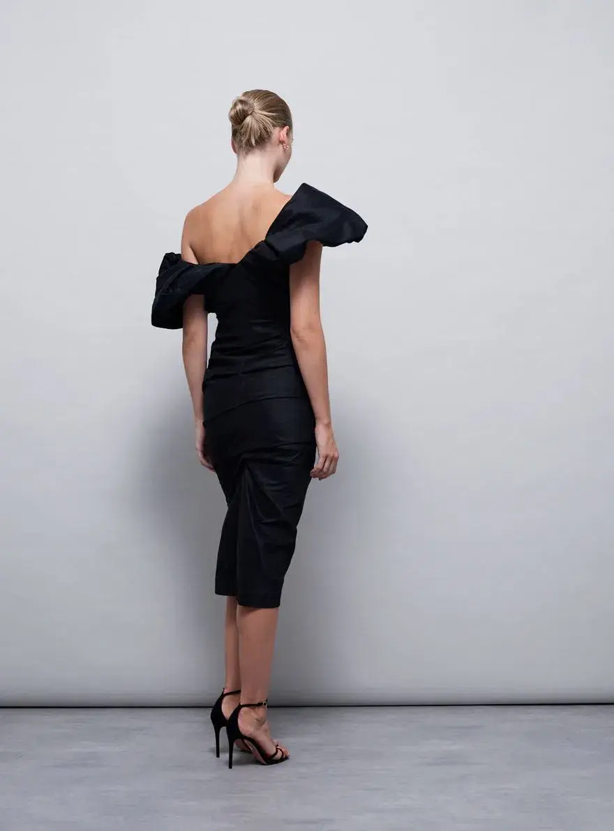 Rachel Gilbert Frey Dress Black Size 3 / AU 12 - Image 3