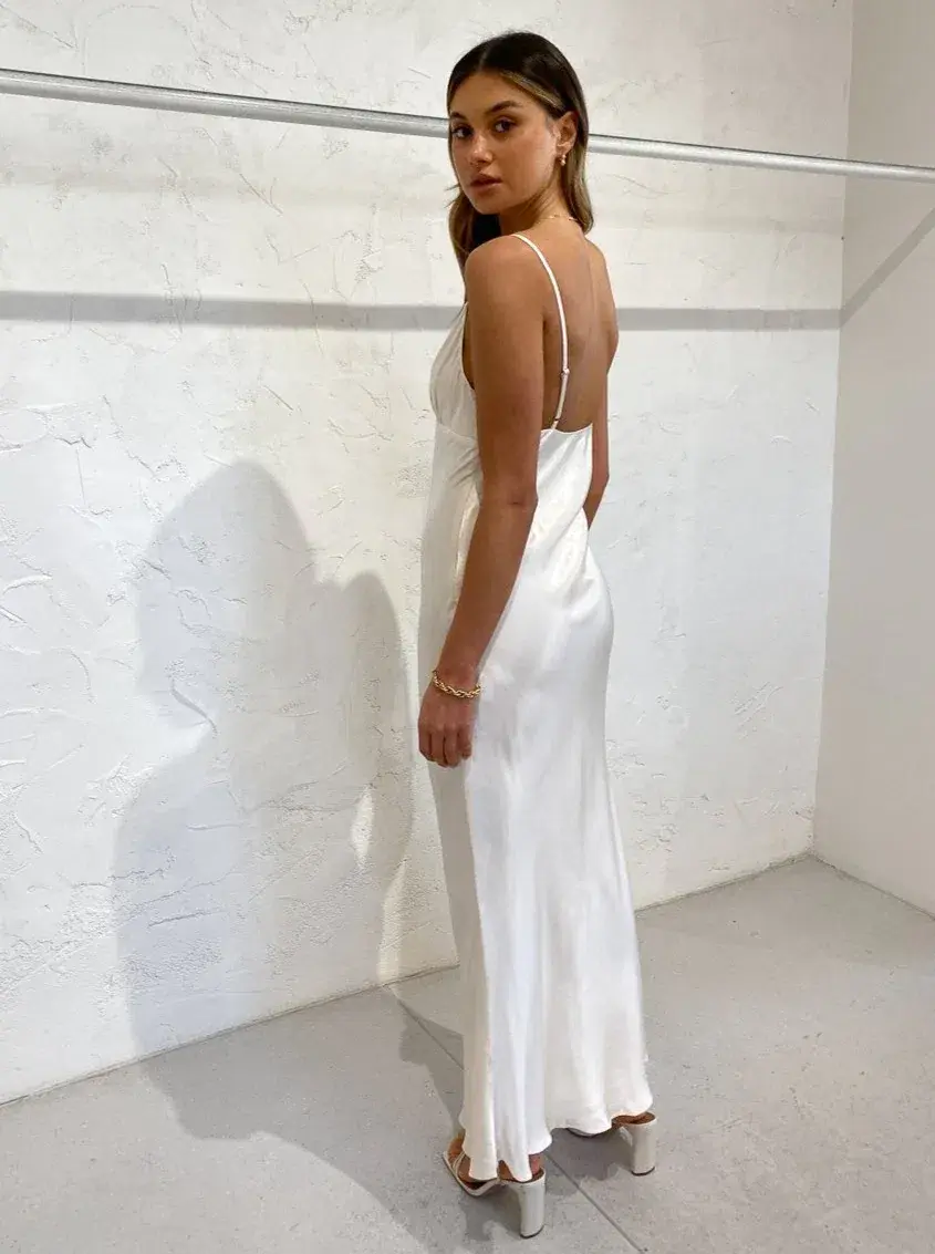 Shona Joy La Lune Bias Slip Dress Cream Size 6 - Image 2