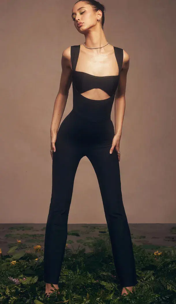 House of CB Yasmeen Bandage Jumpsuit Black Size 6 for rent on The Volte - main image