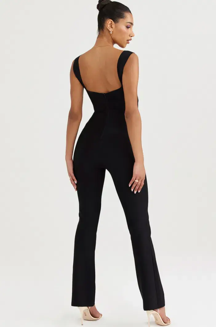 House of CB Yasmeen Bandage Jumpsuit Black Size 6 for rent on The Volte - main image