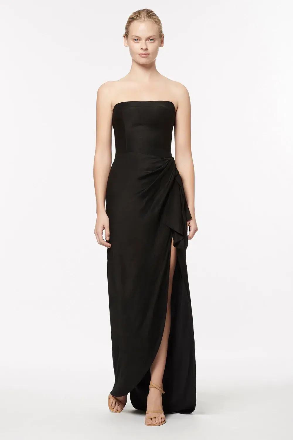 Manning Cartell Asymmetrical Games Strapless Gown Black Size 6 - Image 2