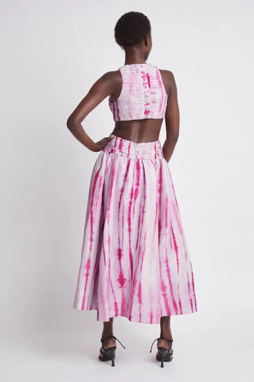 Aje Introspect Cut Out Midi Dress Pink Size 10  for rent on The Volte - main image